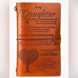 To My Daughter Gift I LOVE YOU Leather Journal, cardholder, 140 Pages Great Gift